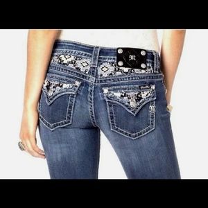 Miss Me Signature Boot Sz 28 Embellished Embroidered Southwest Aztec Jeans